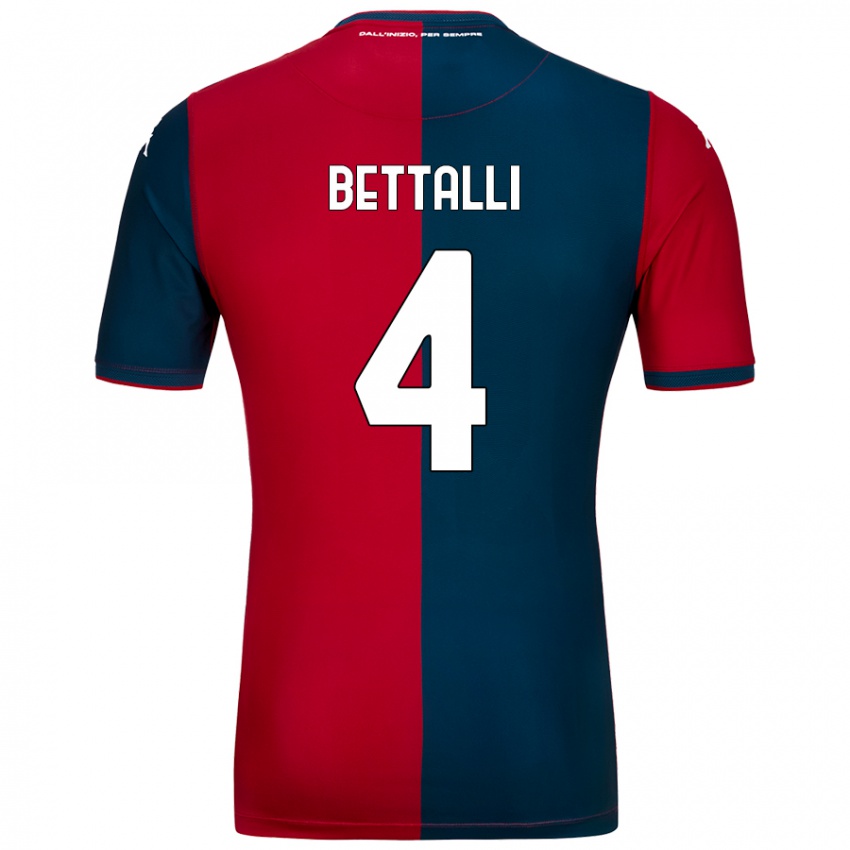 Damen Giorgia Bettalli #4 Rot Dunkelblau Heimtrikot Trikot 2024/25 T-Shirt Österreich