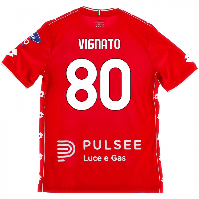 Damen Samuele Vignato #80 Rot Weiß Heimtrikot Trikot 2024/25 T-Shirt Österreich