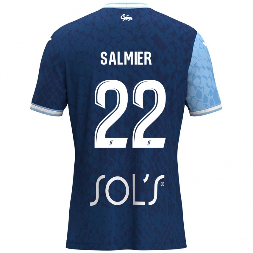 Damen Yoann Salmier #22 Himmelblau Dunkelblau Heimtrikot Trikot 2024/25 T-Shirt Österreich