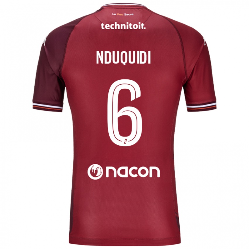 Damen Joseph Nduquidi #6 Rot Granata Heimtrikot Trikot 2024/25 T-Shirt Österreich