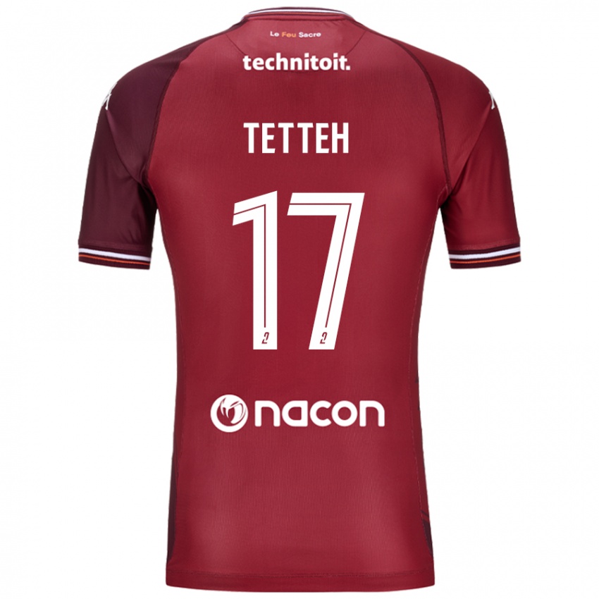 Damen Benjamin Tetteh #17 Rot Granata Heimtrikot Trikot 2024/25 T-Shirt Österreich