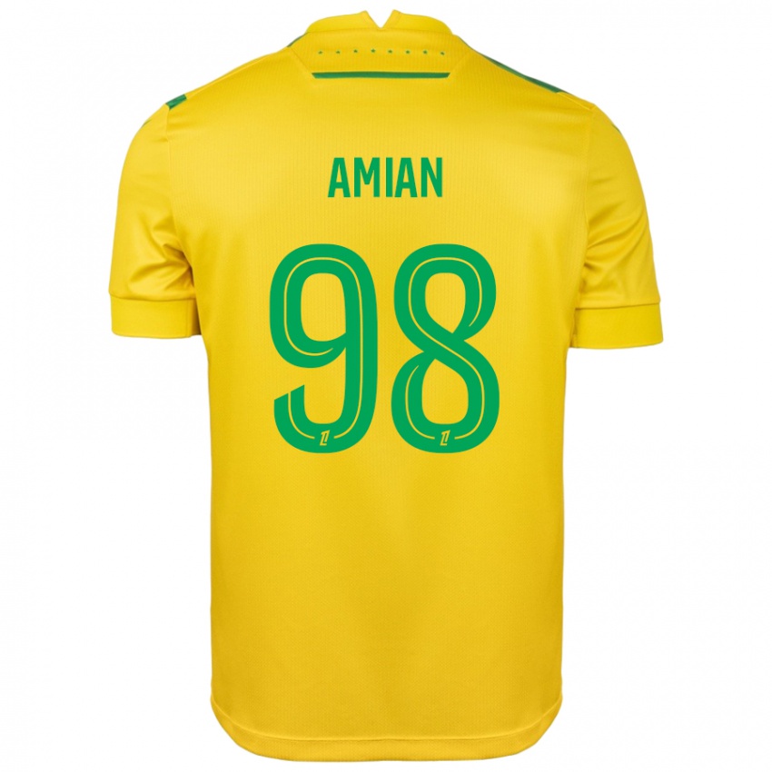 Damen Kelvin Amian #98 Gelb Grün Heimtrikot Trikot 2024/25 T-Shirt Österreich