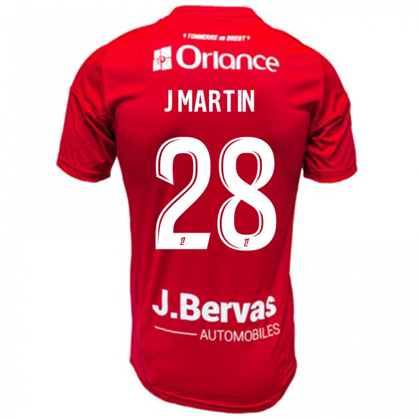 Damen Jonas Martin #28 Rot Weiß Heimtrikot Trikot 2024/25 T-Shirt Österreich