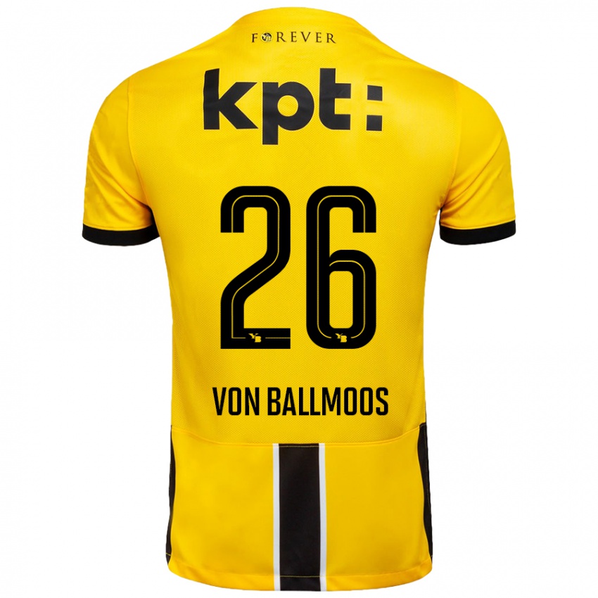 Damen David Von Ballmoos #26 Gelb Schwarz Heimtrikot Trikot 2024/25 T-Shirt Österreich