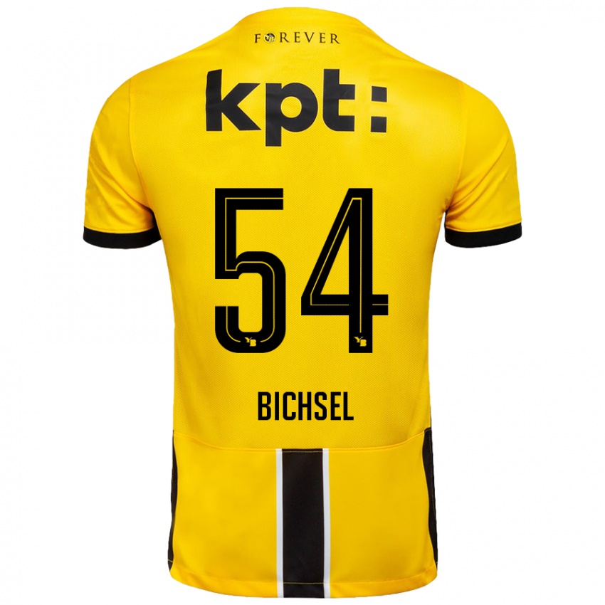 Damen Joel Bichsel #54 Gelb Schwarz Heimtrikot Trikot 2024/25 T-Shirt Österreich