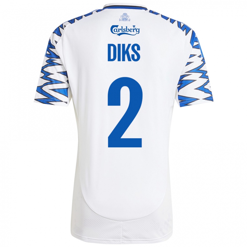 Damen Kevin Diks #2 Weiß Himmelblau Heimtrikot Trikot 2024/25 T-Shirt Österreich