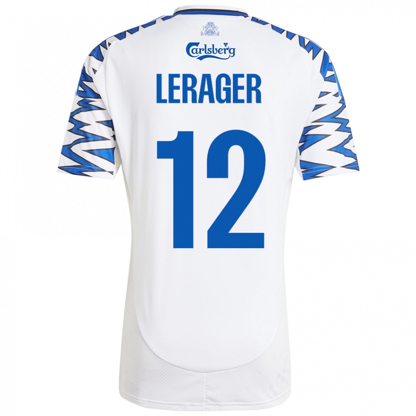 Damen Lukas Lerager #12 Weiß Himmelblau Heimtrikot Trikot 2024/25 T-Shirt Österreich