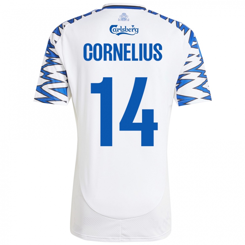 Damen Andreas Cornelius #14 Weiß Himmelblau Heimtrikot Trikot 2024/25 T-Shirt Österreich