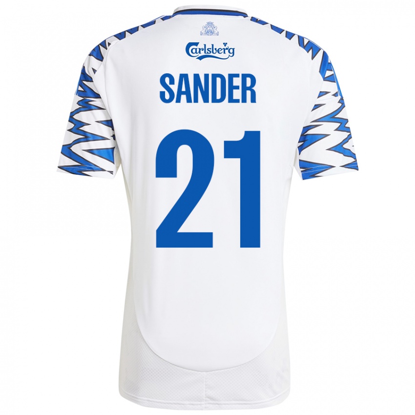 Damen Theo Sander #21 Weiß Himmelblau Heimtrikot Trikot 2024/25 T-Shirt Österreich