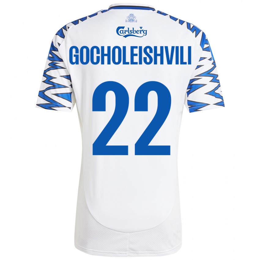 Damen Giorgi Gocholeishvili #22 Weiß Himmelblau Heimtrikot Trikot 2024/25 T-Shirt Österreich