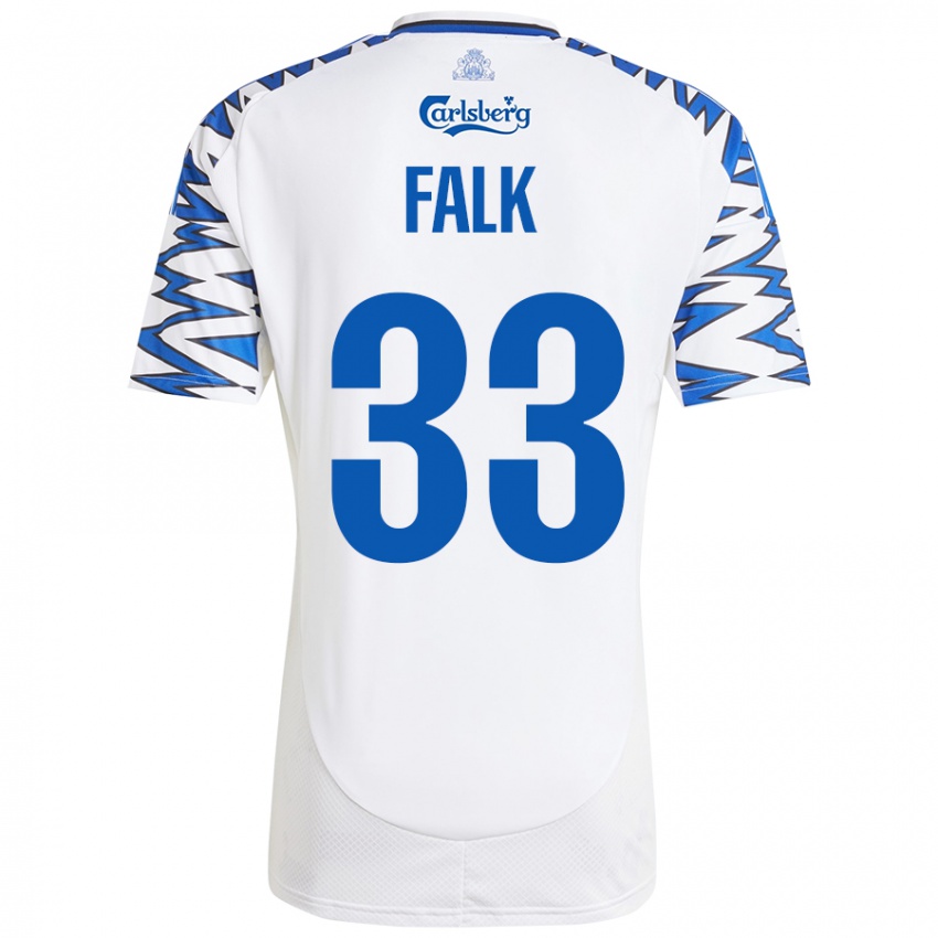 Damen Rasmus Falk #33 Weiß Himmelblau Heimtrikot Trikot 2024/25 T-Shirt Österreich