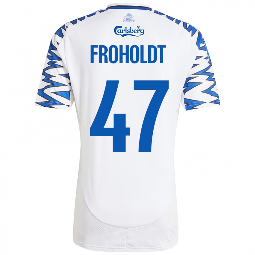 Damen Victor Froholdt #47 Weiß Himmelblau Heimtrikot Trikot 2024/25 T-Shirt Österreich