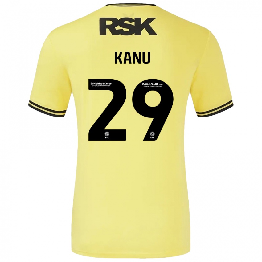 Damen Daniel Kanu #29 Gelb Schwarz Auswärtstrikot Trikot 2024/25 T-Shirt Österreich