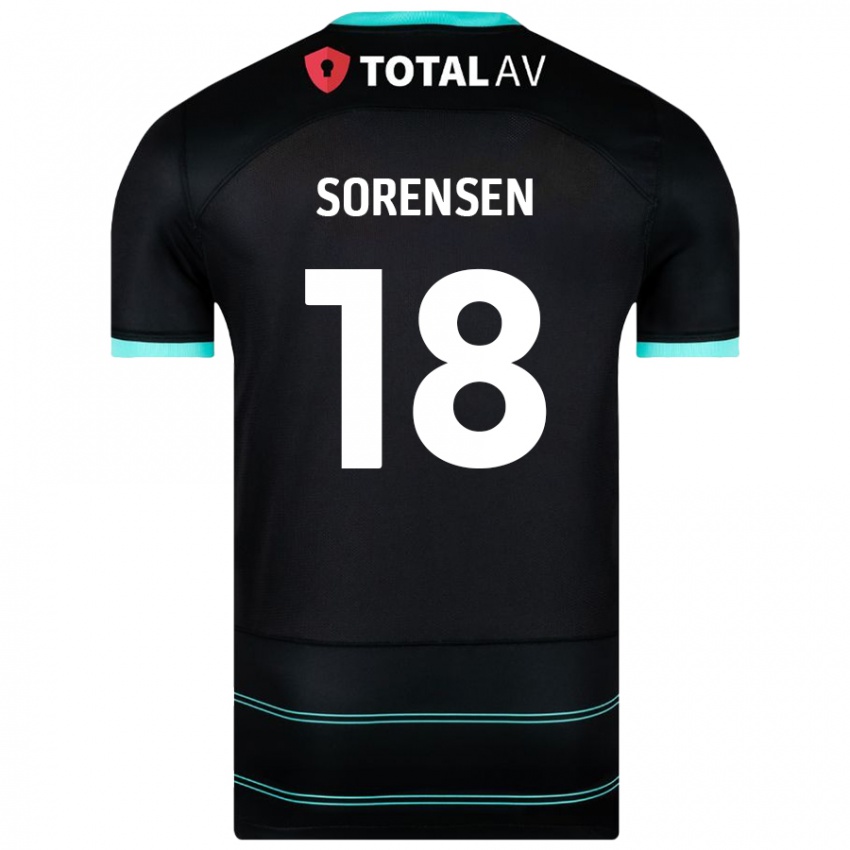 Damen Elias Sørensen #18 Schwarz Auswärtstrikot Trikot 2024/25 T-Shirt Österreich