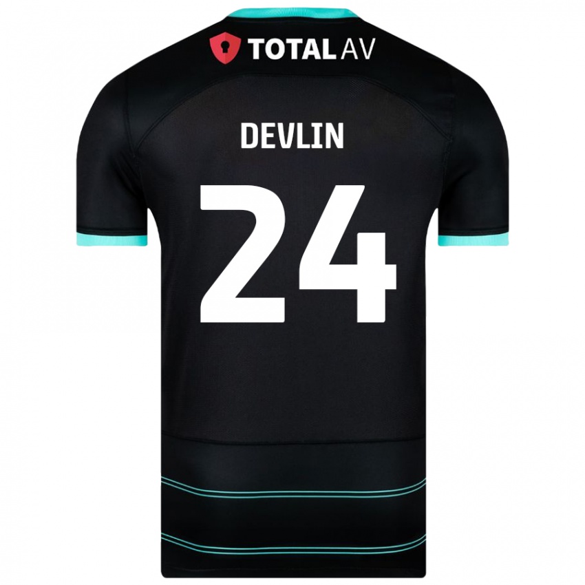 Damen Terry Devlin #24 Schwarz Auswärtstrikot Trikot 2024/25 T-Shirt Österreich