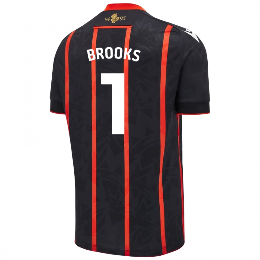 Damen Alexandra Brooks #1 Schwarz Rot Auswärtstrikot Trikot 2024/25 T-Shirt Österreich