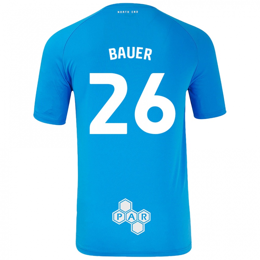 Damen Patrick Bauer #26 Himmelblau Auswärtstrikot Trikot 2024/25 T-Shirt Österreich