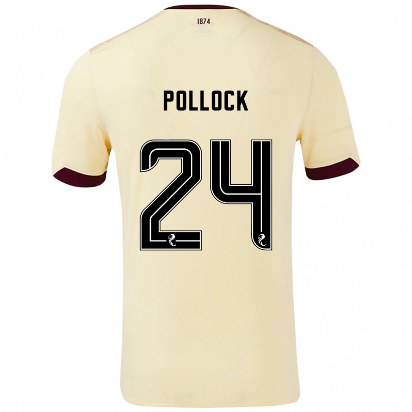 Damen Finlay Pollock #24 Creme Burgunderrot Auswärtstrikot Trikot 2024/25 T-Shirt Österreich