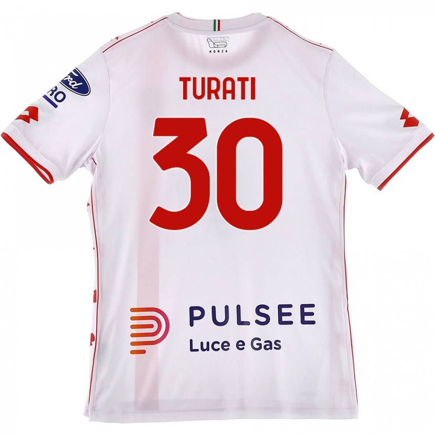 Damen Stefano Turati #30 Weiß Rot Auswärtstrikot Trikot 2024/25 T-Shirt Österreich