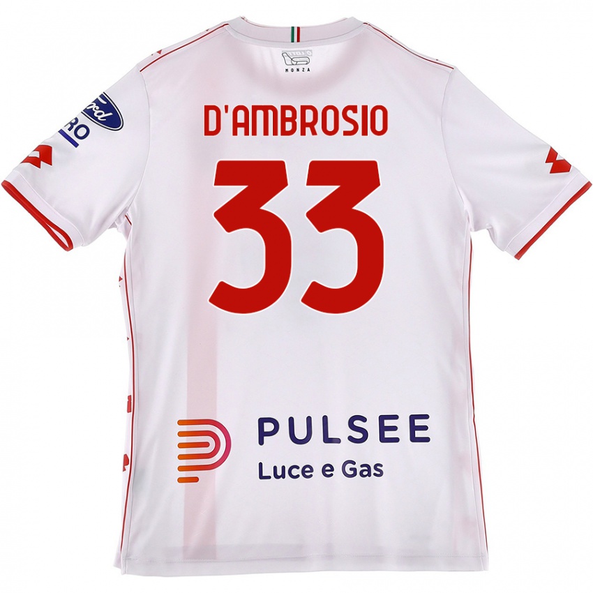 Damen Danilo D'ambrosio #33 Weiß Rot Auswärtstrikot Trikot 2024/25 T-Shirt Österreich