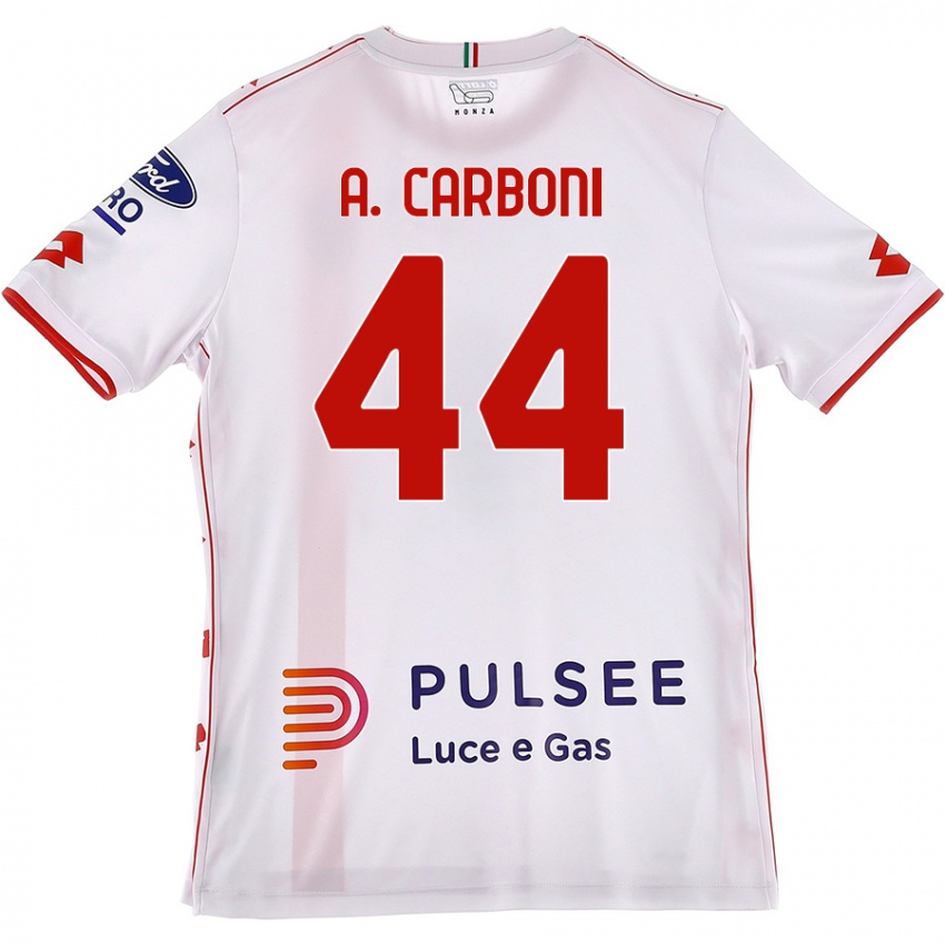 Damen Andrea Carboni #44 Weiß Rot Auswärtstrikot Trikot 2024/25 T-Shirt Österreich