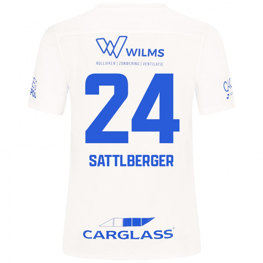 Damen Nikolas Sattlberger #24 Weiß Auswärtstrikot Trikot 2024/25 T-Shirt Österreich