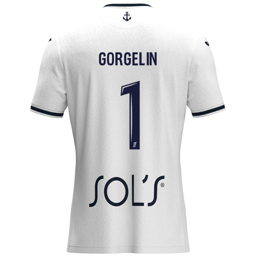 Damen Mathieu Gorgelin #1 Weiß Dunkelblau Auswärtstrikot Trikot 2024/25 T-Shirt Österreich