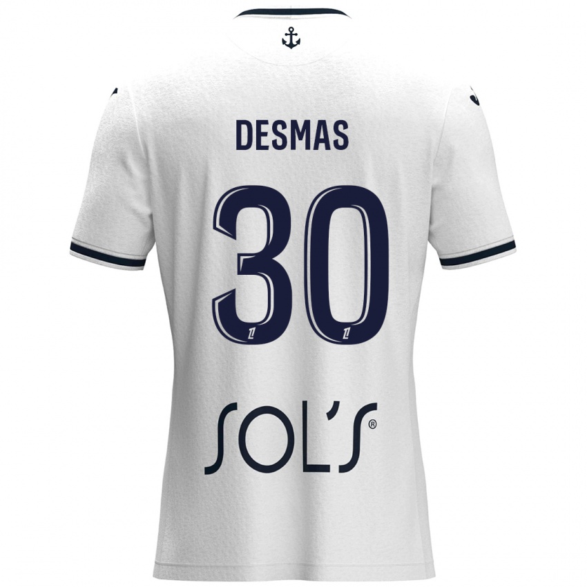 Damen Arthur Desmas #30 Weiß Dunkelblau Auswärtstrikot Trikot 2024/25 T-Shirt Österreich