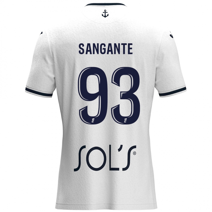 Damen Arouna Sangante #93 Weiß Dunkelblau Auswärtstrikot Trikot 2024/25 T-Shirt Österreich