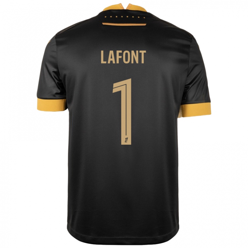 Damen Alban Lafont #1 Schwarz Braun Auswärtstrikot Trikot 2024/25 T-Shirt Österreich