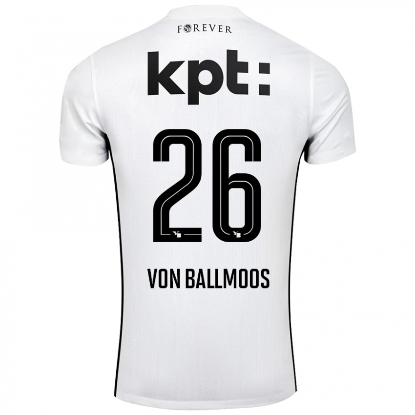 Damen David Von Ballmoos #26 Weiß Schwarz Auswärtstrikot Trikot 2024/25 T-Shirt Österreich