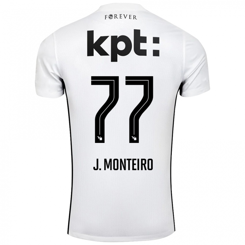 Damen Joël Monteiro #77 Weiß Schwarz Auswärtstrikot Trikot 2024/25 T-Shirt Österreich