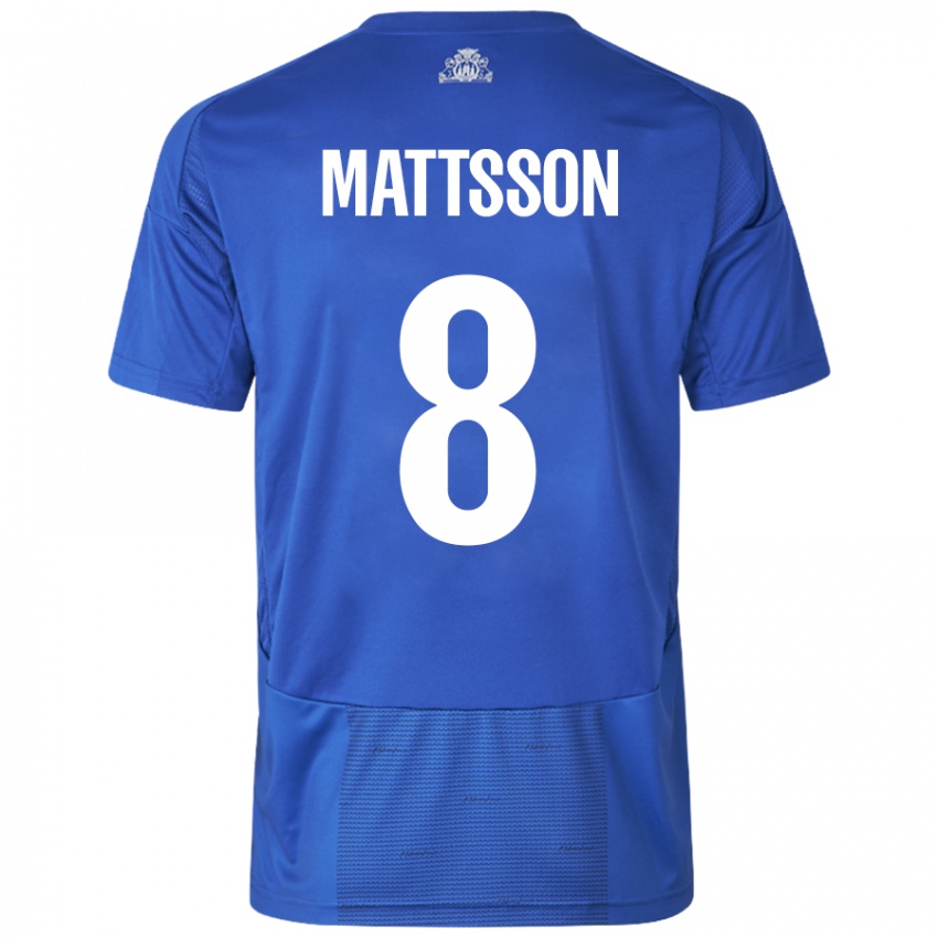 Damen Magnus Mattsson #8 Weiß Blau Auswärtstrikot Trikot 2024/25 T-Shirt Österreich