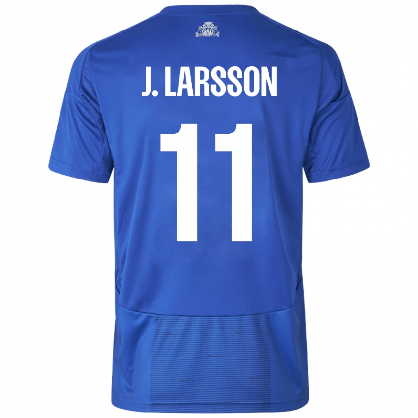 Damen Jordan Larsson #11 Weiß Blau Auswärtstrikot Trikot 2024/25 T-Shirt Österreich