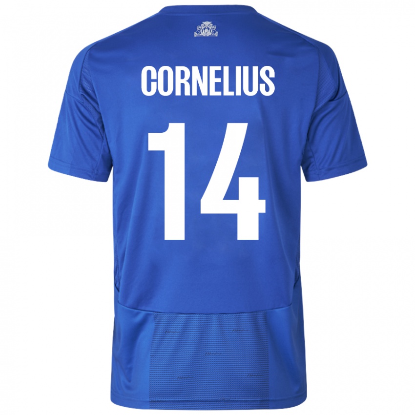 Damen Andreas Cornelius #14 Weiß Blau Auswärtstrikot Trikot 2024/25 T-Shirt Österreich