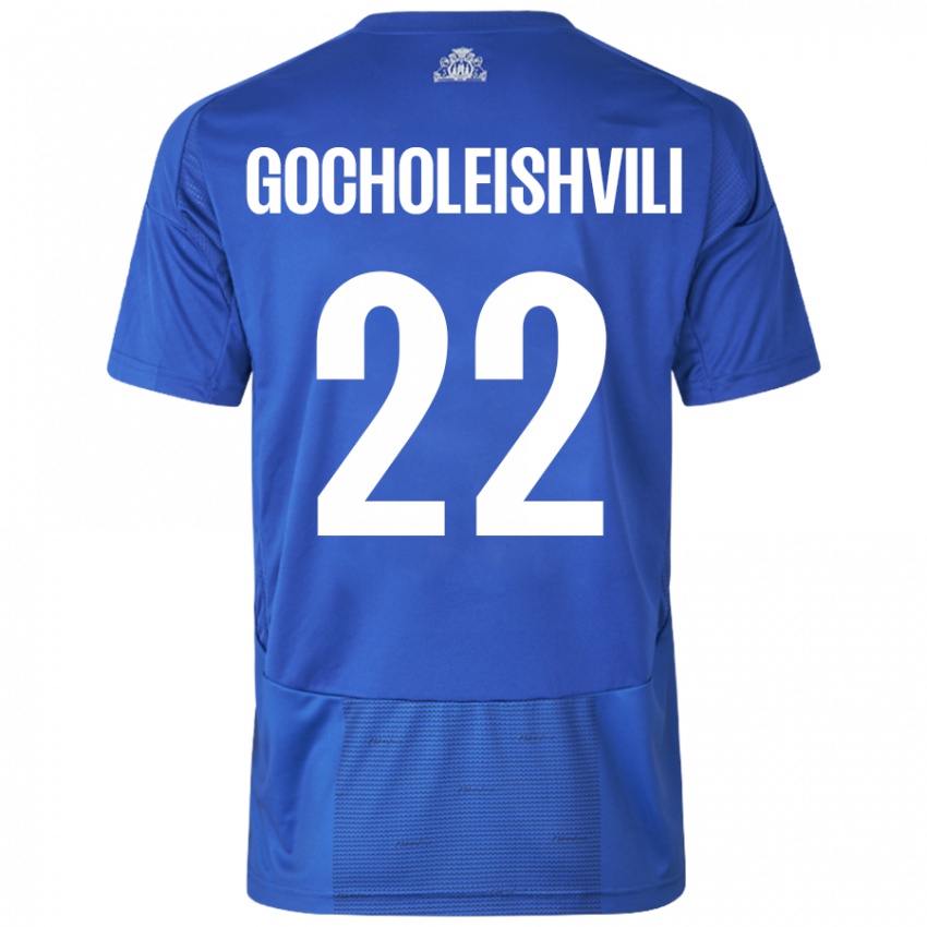 Damen Giorgi Gocholeishvili #22 Weiß Blau Auswärtstrikot Trikot 2024/25 T-Shirt Österreich