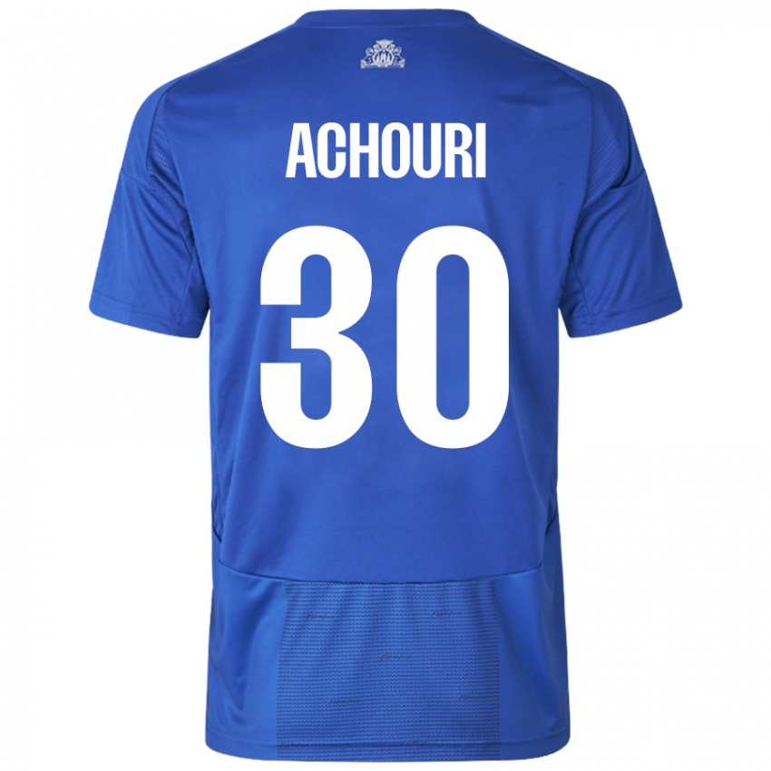 Damen Elias Achouri #30 Weiß Blau Auswärtstrikot Trikot 2024/25 T-Shirt Österreich