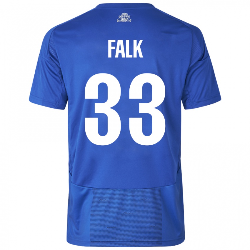 Damen Rasmus Falk #33 Weiß Blau Auswärtstrikot Trikot 2024/25 T-Shirt Österreich