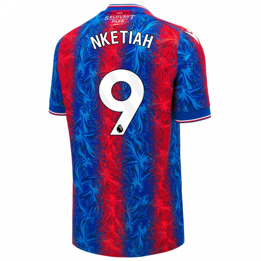 Kinder Eddie Nketiah #9 Rot Blauen Streifen Heimtrikot Trikot 2024/25 T-Shirt Österreich