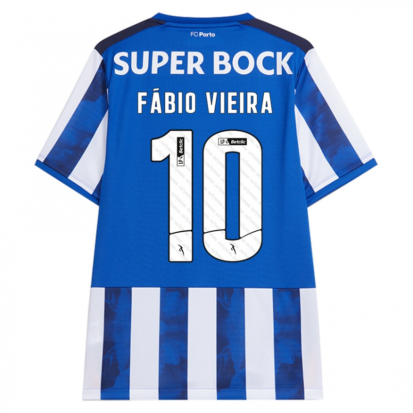 Kinder Fabio Vieira #10 Blau Weiß Heimtrikot Trikot 2024/25 T-Shirt Österreich