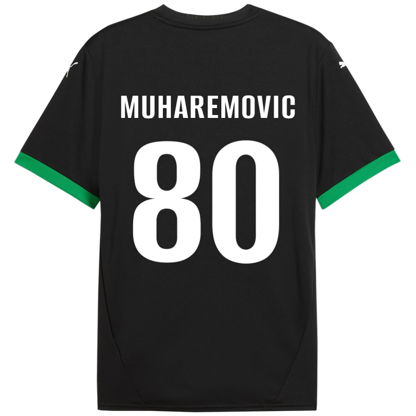 Kinder Tarik Muharemovic #80 Schwarz Dunkelgrün Heimtrikot Trikot 2024/25 T-Shirt Österreich