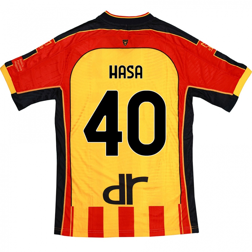 Kinder Luis Hasa #40 Gelb Rot Heimtrikot Trikot 2024/25 T-Shirt Österreich