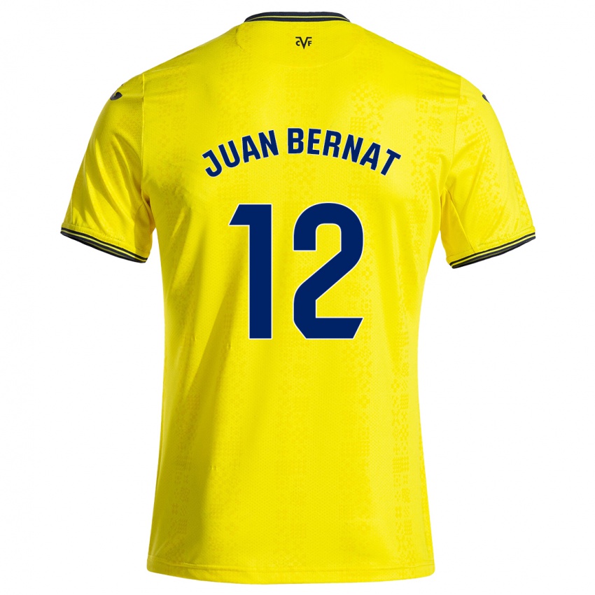 Kinder Juan Bernat #12 Gelb Schwarz Heimtrikot Trikot 2024/25 T-Shirt Österreich