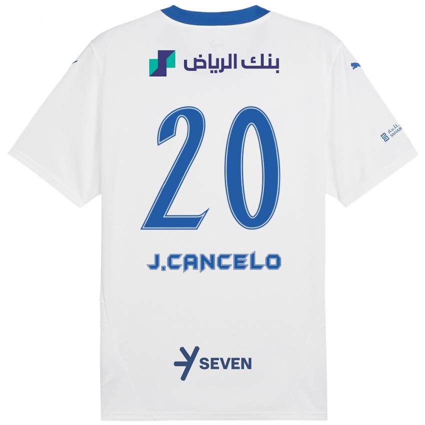 Kinder Joao Cancelo #20 Weiß Blau Auswärtstrikot Trikot 2024/25 T-Shirt Österreich