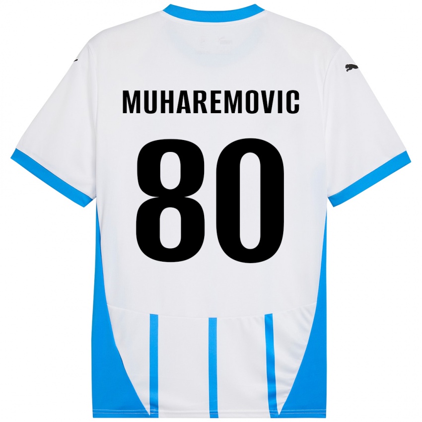 Kinder Tarik Muharemovic #80 Weiß Blau Auswärtstrikot Trikot 2024/25 T-Shirt Österreich