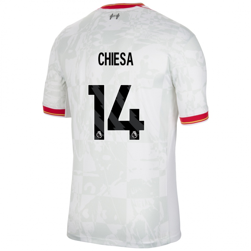 Kinder Federico Chiesa #14 Weiß Rot Schwarz Ausweichtrikot Trikot 2024/25 T-Shirt Österreich