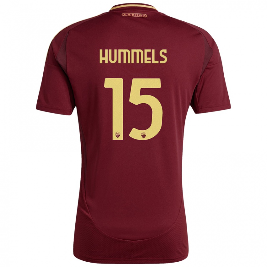 Kinder Mats Hummels #15 Rot Braun Gold Heimtrikot Trikot 2024/25 T-Shirt Österreich