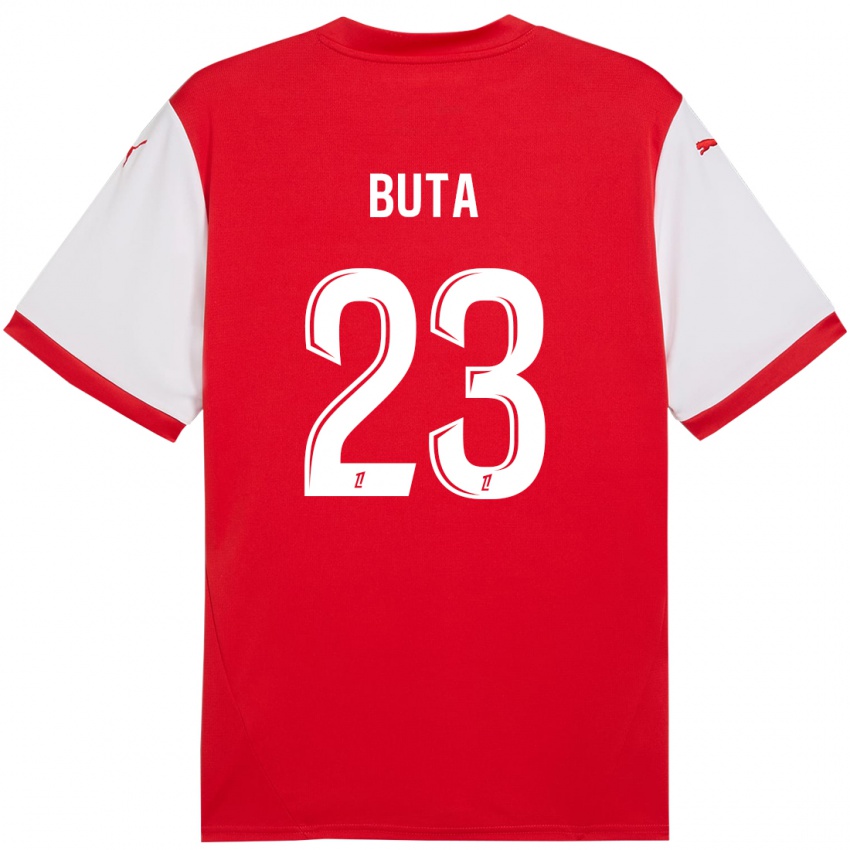 Kinder Aurélio Buta #23 Rot Weiß Heimtrikot Trikot 2024/25 T-Shirt Österreich