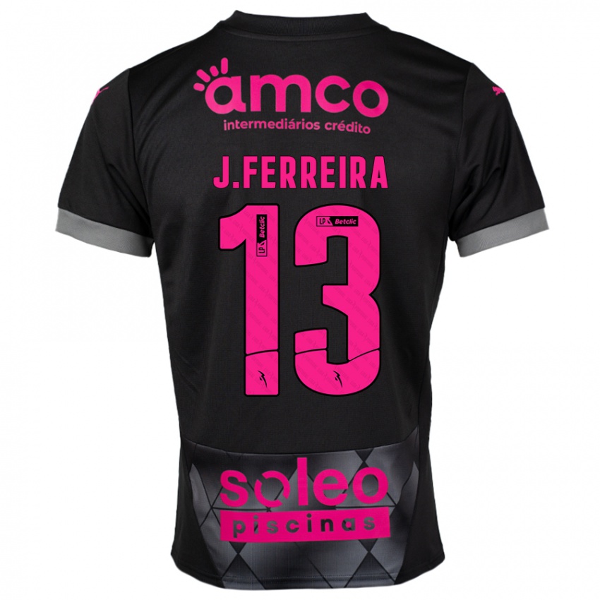 Kinder João Ferreira #13 Schwarz Rosa Auswärtstrikot Trikot 2024/25 T-Shirt Österreich