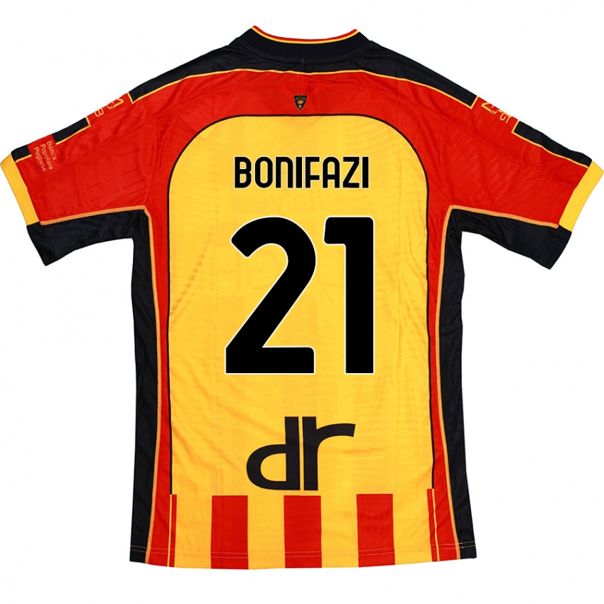 Kinder Kevin Bonifazi #21 Gelb Rot Heimtrikot Trikot 2024/25 T-Shirt Österreich